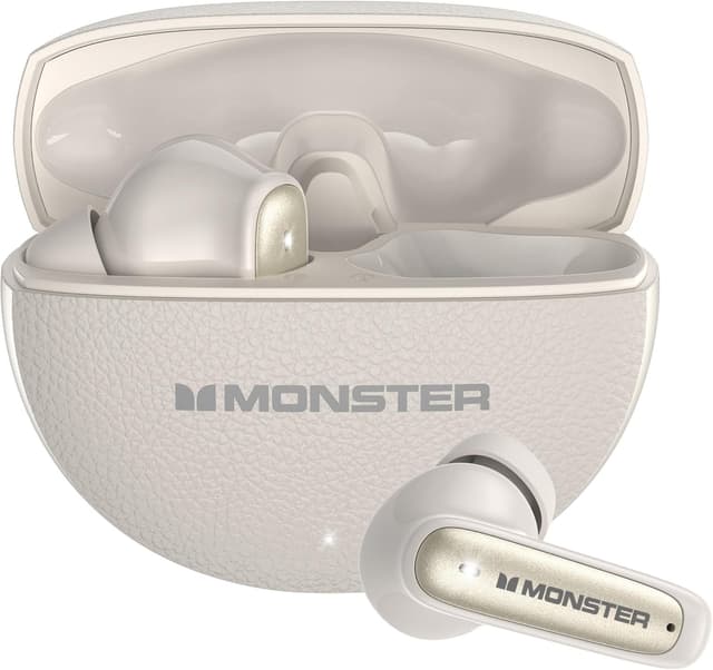 Detalle de Monster N-Lite 310 True Wireless Earbuds with Bluetooth 6.0 and ENC Mic (White)