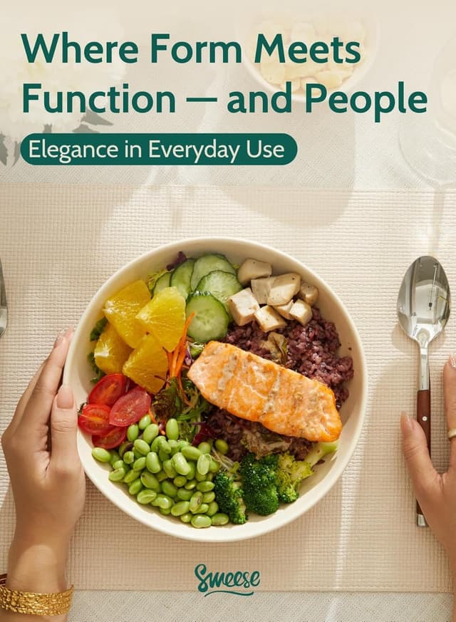 Detalle de Sweese 30 Oz Salad Serving Bowls Set of 6 (8.4 Inch) Beige Porcelain Bowls