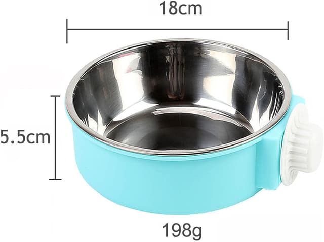 Detalle de SUOXU 2-in-1 Crate Hanging Dog Bowl (stainless steel) – 18cm, 850ml