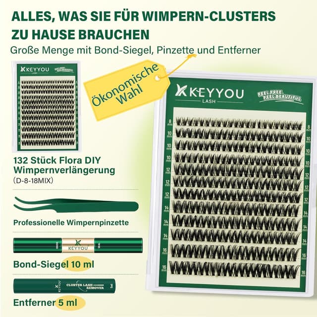 Thumbnail 2 de KEYYOU Wimpern Extensions Set D Curl 8–16 mm