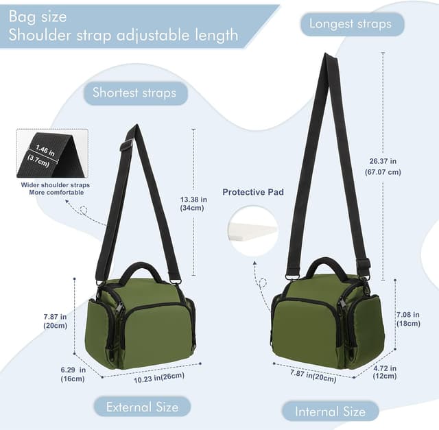 Detalle 2 de WINNING Waterproof Shockproof SLR Camera Case (Green) with Adjustable Shoulder Strap