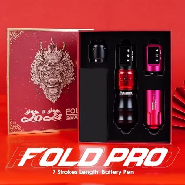 Detalle de Dragonhawk Fold Pro Kit sans fil avec 7 courses réglables (2,4 à 4,2 mm) et 2 batteries 1500 mAh – Rouge