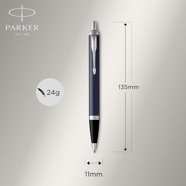 Detalle de Parker IM Kugelschreiber Matte Blue (mittlere Spitze) inkl. Geschenkbox – Blau