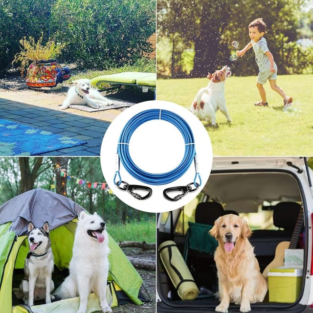 Thumbnail 6 de Dog Tie Out Cable 20ft, reflective leash for dogs 🐕