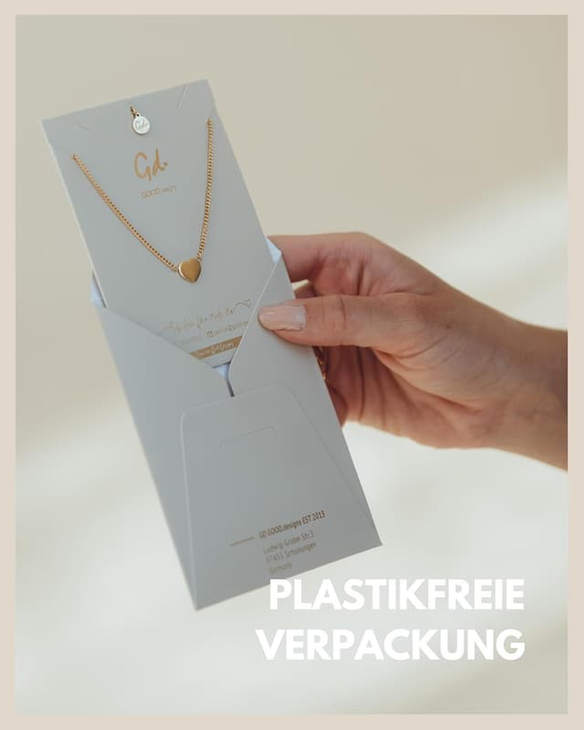 Detalle 2 de GD GOOD.designs Herzkette für Damen – verstellbar 42–47 cm mit Herzanhänger in Gold 18K, Silber oder Roségold