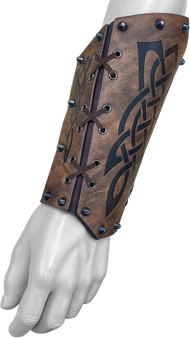 Detalle de COSFAN 2er-Set Mittelalter-Arm-Schienen für Männer im Wikinger-/Punk-Stil
