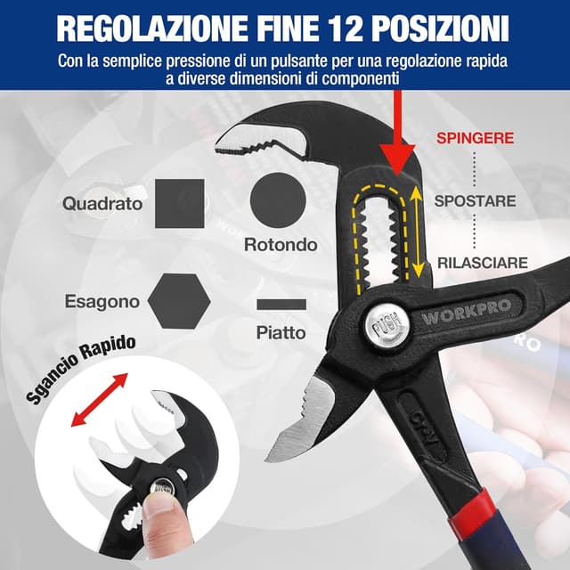 Thumbnail 5 de WORKPRO Pinze Regolabili 250 mm 📐