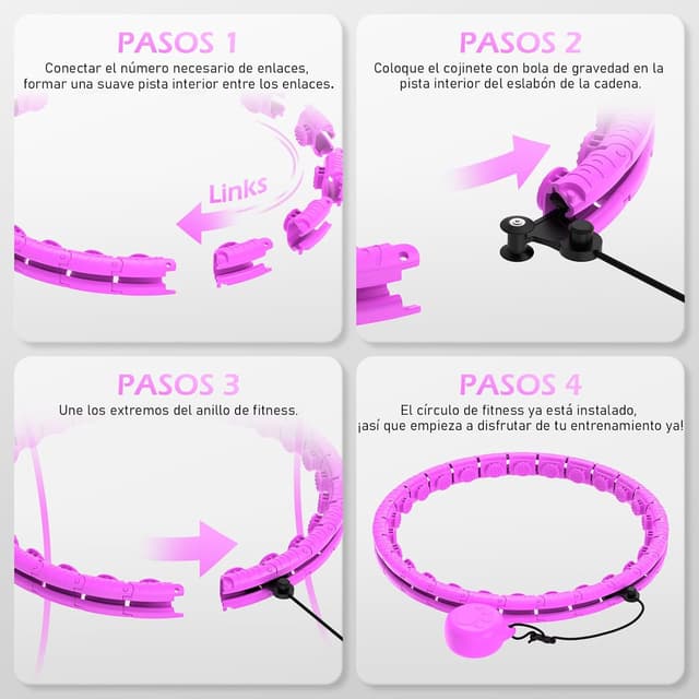 Thumbnail 6 de JLoibao Smart Hula Hoop Fitness 24 anillos