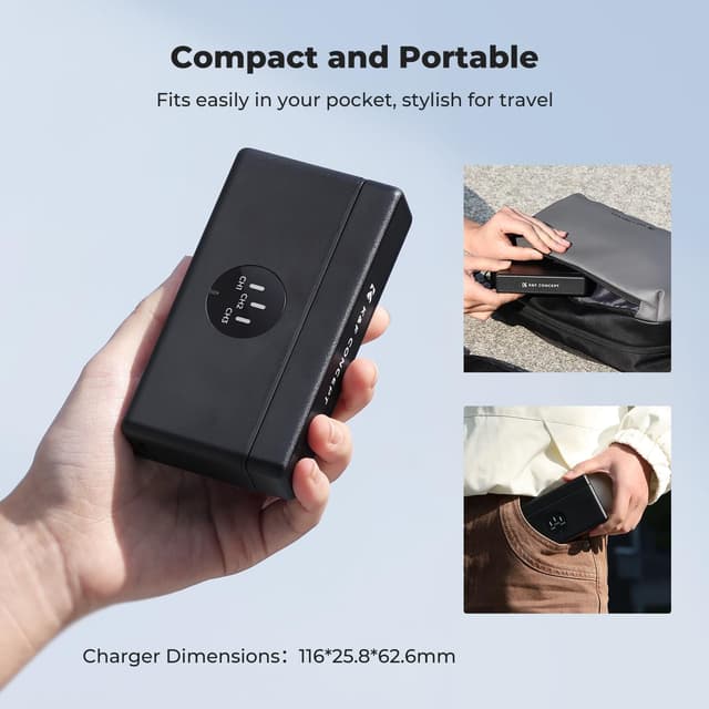 Thumbnail 5 de K&F CONCEPT OSMO 360 Caricabatterie 3 slot