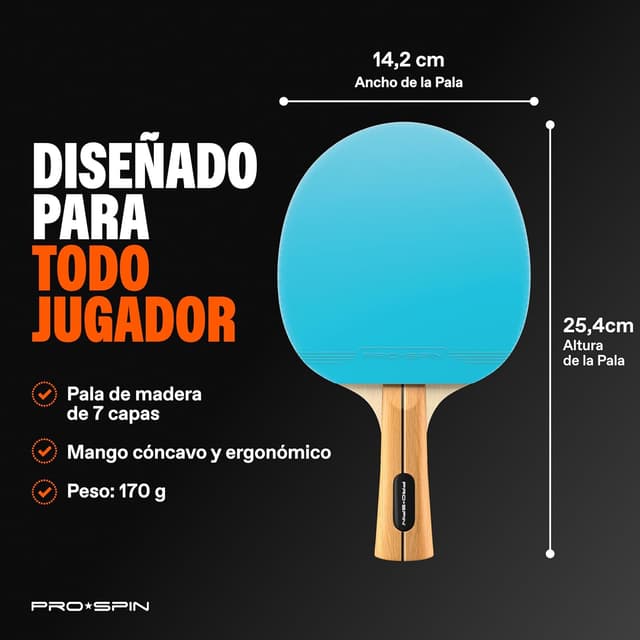 Thumbnail 4 de PRO-SPIN Palas de Ping Pong set 4 unidades