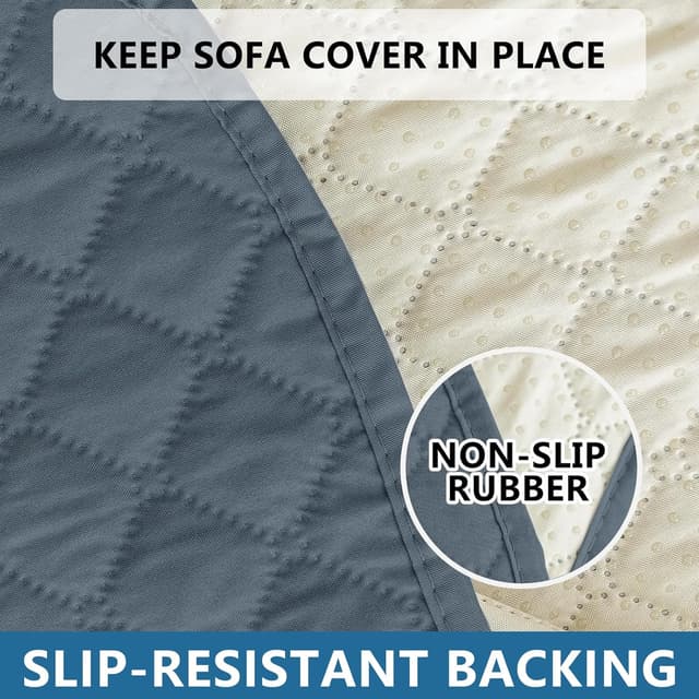 Detalle de Ystyle Trapuntato Natalizio Copridivano 1 posto con braccioli Estivo impermeabile antigraffio per gatti e cani, blu grigio