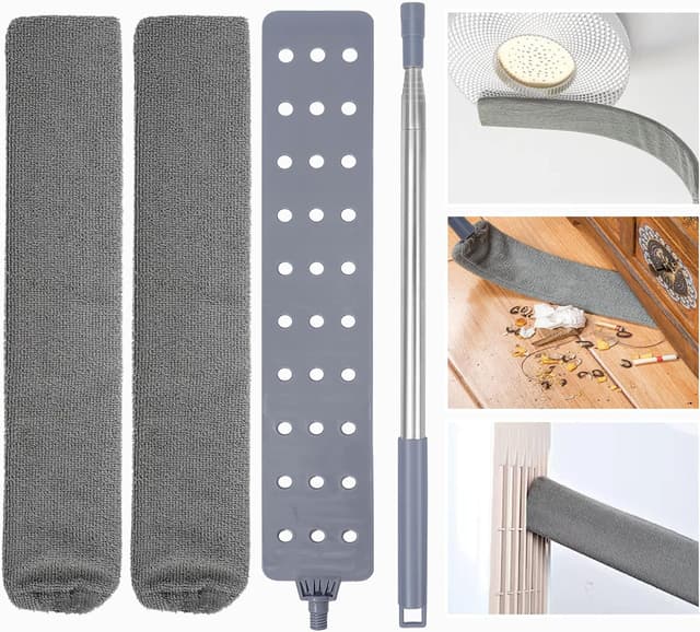 Detalle de Gigmeta spazzolino telescopico per polvere con microfibra e manico in acciaio inox