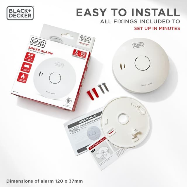 Thumbnail 4 de BLACK+DECKER Smoke Alarm 10‑year battery 🔔