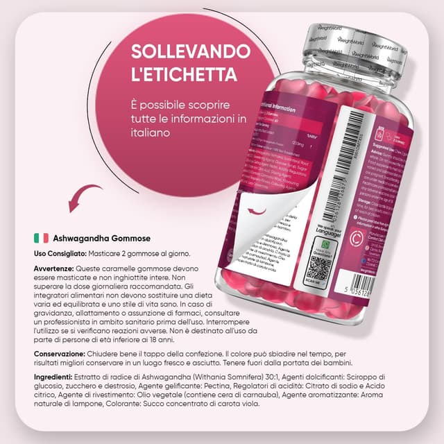 Thumbnail 3 de Ashwagandha Gommose 1200 mg 120 caramelle vegane 🍬