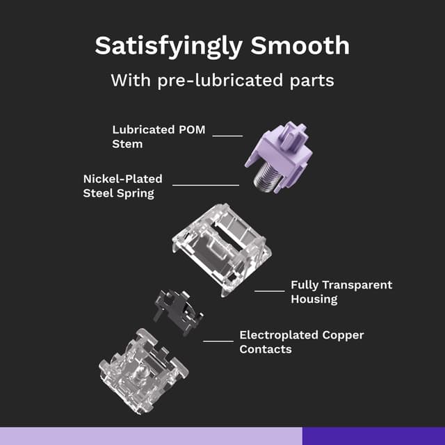 Detalle de GLORIOUS Gaming Mako : lot de 110 switches tactiles ultralégers pour claviers hot-swap à 5 broches