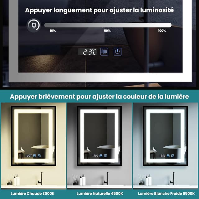 Detalle de YU YUSING miroir LED 60x80 cm anti buée