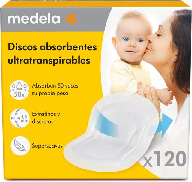 Imagen de Medela discos absorbentes lactancia 120 unidades 🧴 en OfertitasTOP
