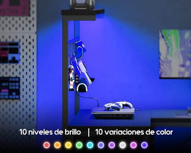 Thumbnail 4 de Coleshome Escritorio Gaming 130x100 LED