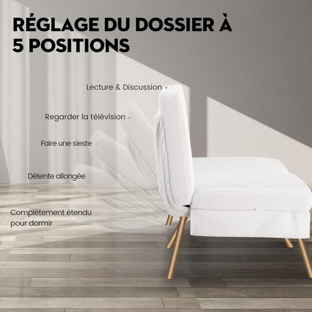 Detalle 2 de COMHOMA Divano Letto Pieghevole 5 posizioni