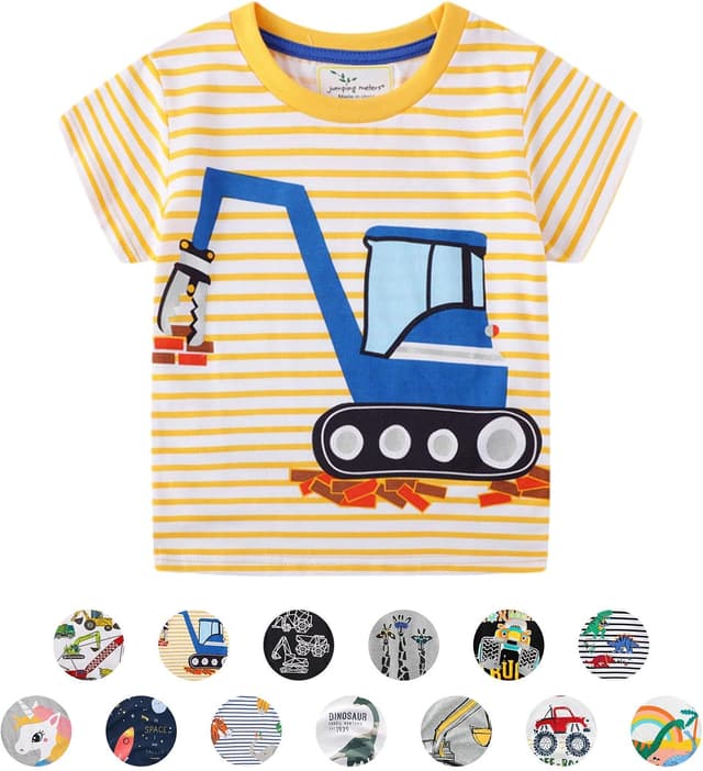 Detalle 2 de Unisex Baby-T-Shirt aus Baumwolle mit süßem Karikatur-Tiermotiv – für 1 bis 7 Jahre