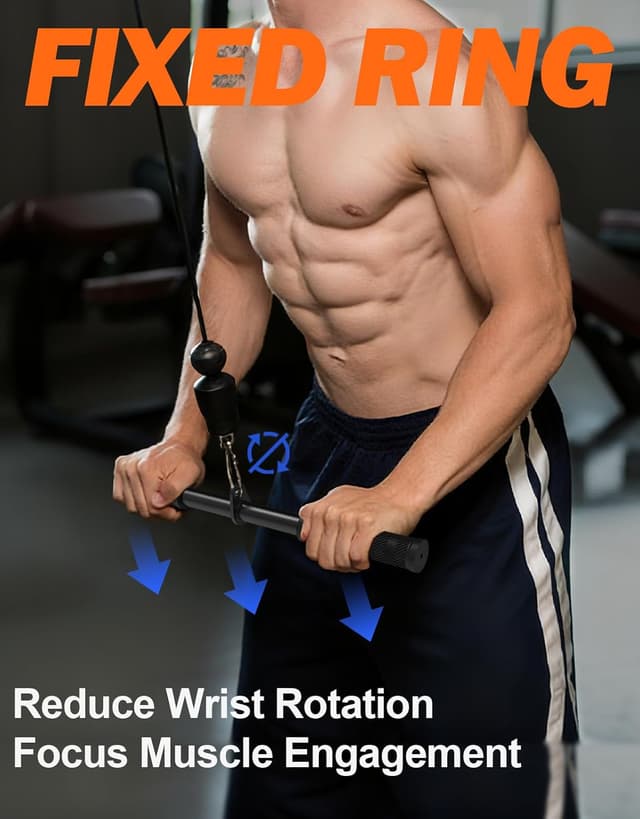 Detalle de Fitarc Straight Bar Cable Attachment – Non-Slip Triceps & Lat Pull Down Bar for Home Gym