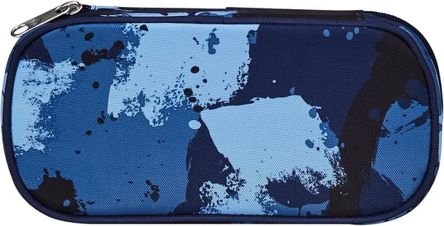 Detalle 2 de Seven Inky Shadow Stifteköcher für die Schule – rund, blau, mit Innentasche und elastischen Stifthaltern