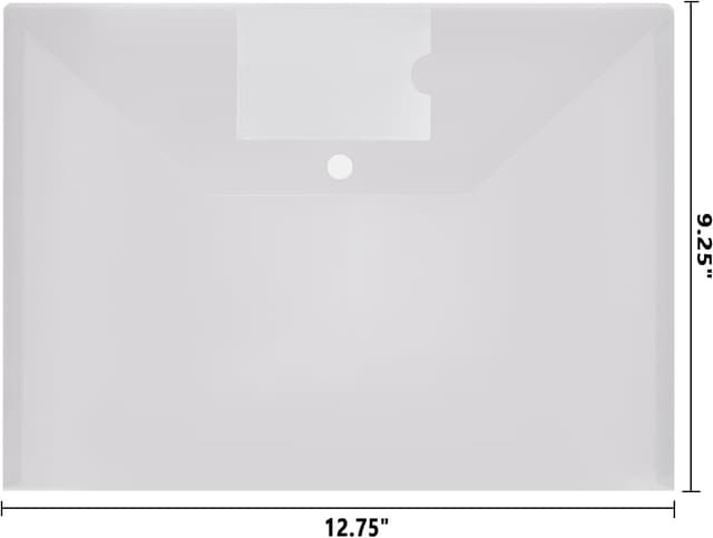 Detalle 2 de Clear A4 Plastic Wallets (30 Pack) with Popper, Clear Document Folder Pocket