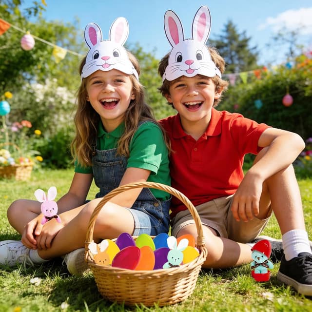 Detalle 2 de Lnsignifcjyzk Ostereier 12er-Pack mit Plüschhase