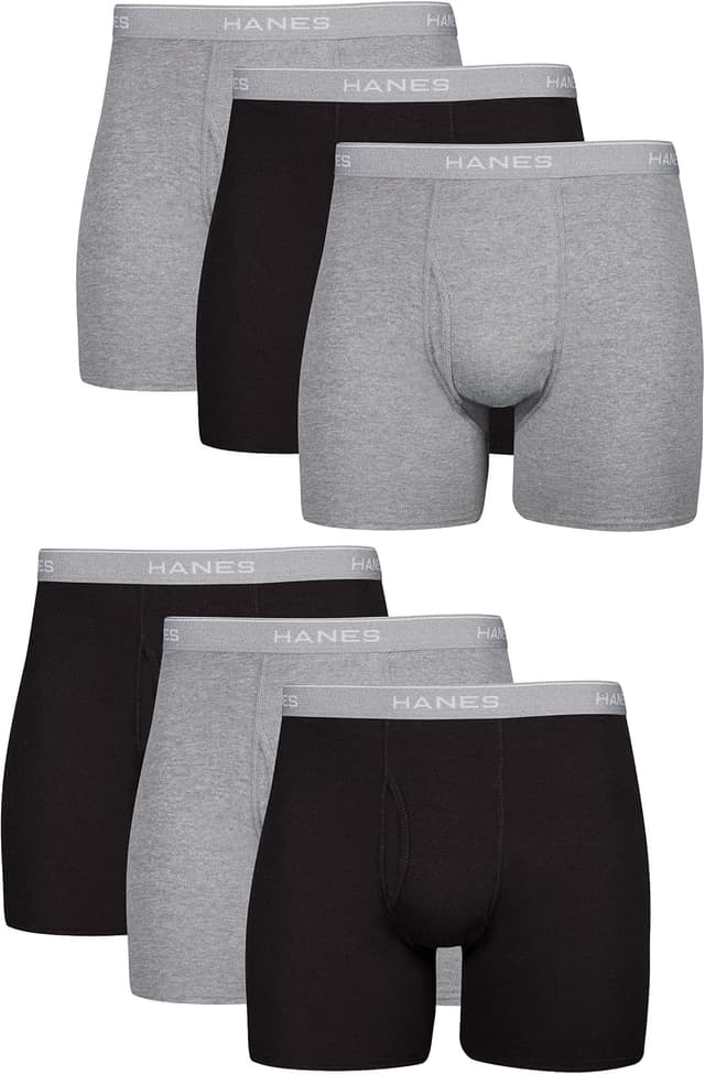 Thumbnail 6 de Hanes Men’s Boxer Briefs Pack (Cool & Breathable Cotton, No-Ride-Up)
