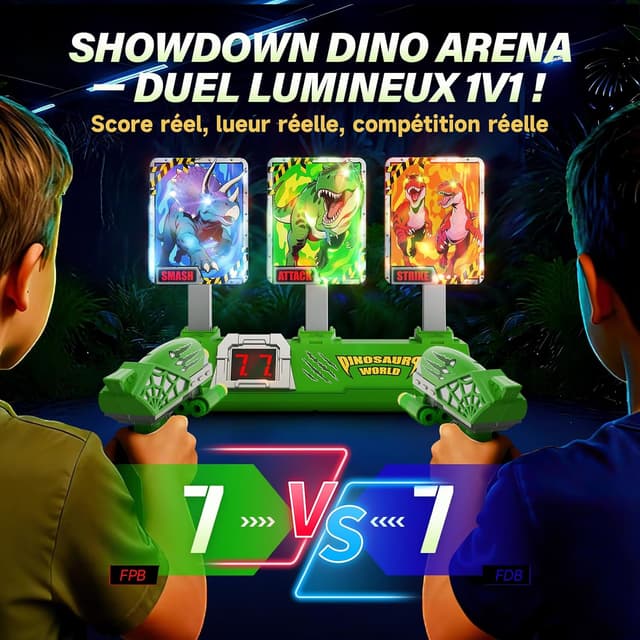 Thumbnail 5 de Dinosaure Jouet Pistolet avec Cibles Lumineuses 10 fléchettes