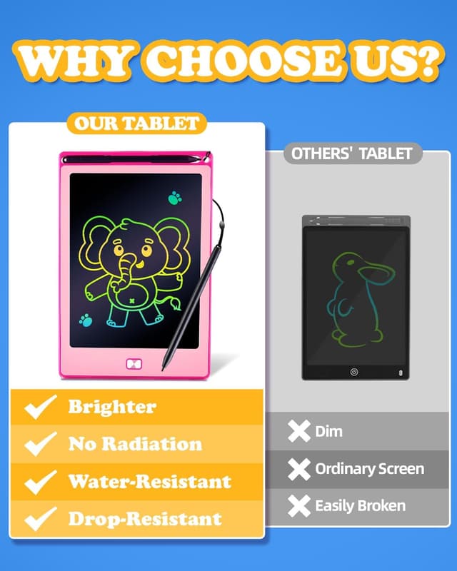 Thumbnail 1 de POPERFUN Tablette d'écriture LCD 8,5" 2 pièces pour enfants 🎨