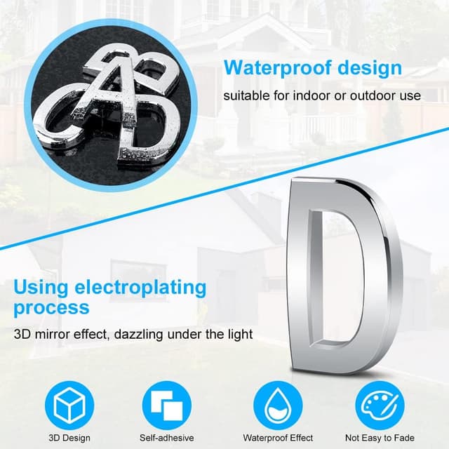 Detalle 2 de Vicloon Plaque numéro maison 3D 7,5 cm