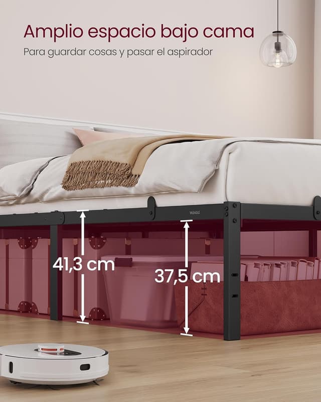 Thumbnail 1 de VASAGLE RMB096B01 cama 135x190 cm