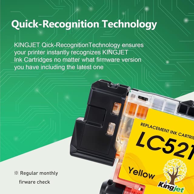Detalle de KINGJET LC521 ink cartridges (LC-521) multipack for Brother DCP-J printers
