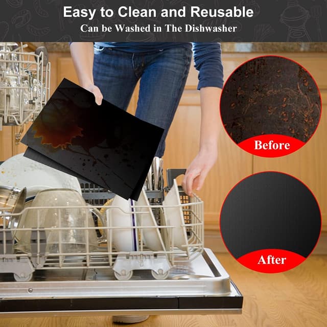 Thumbnail 5 de FIFlying BBQ Grillmatte 5er-Set (50 x 40 cm) – wiederverwendbare, antihaftbeschichtete Grillmatten