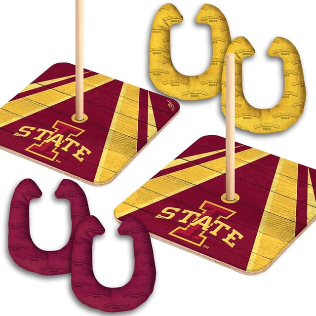 Detalle de YouTheFan NCAA Horseshoe Bags Game with 2 Wooden Boards and Team-Coded Bags