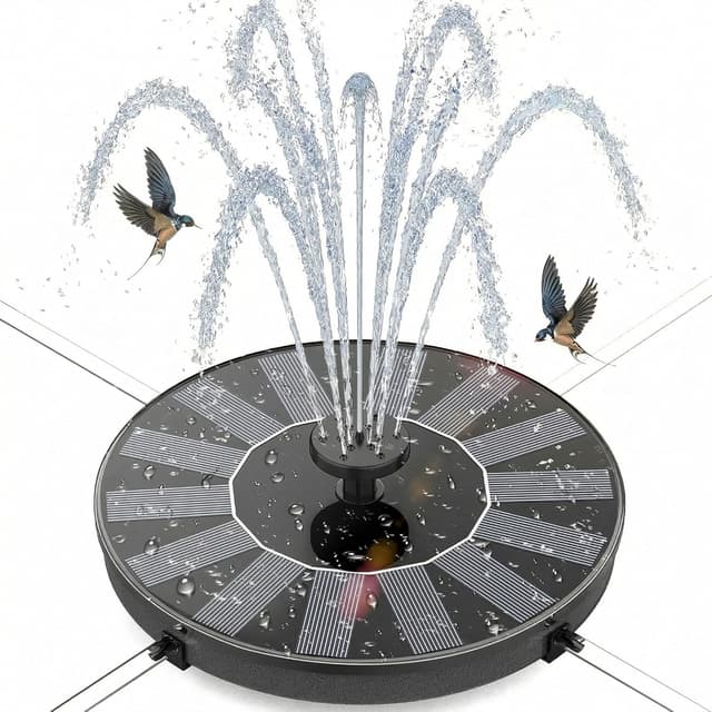 Detalle de AebeChun Solar Springbrunnen für außen – schwimmende Fontänenpumpe mit 6 Fontänenstilen