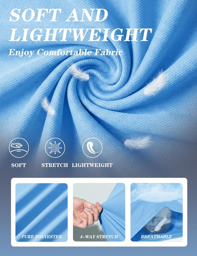 Detalle 2 de TACVASEN men’s short-sleeve polo shirts for golf and outdoor sport (breathable quick-dry micro mesh)