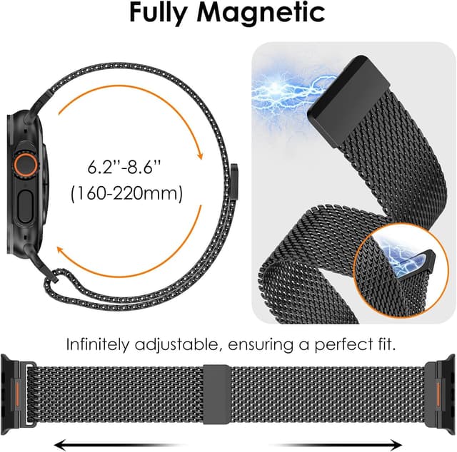 Detalle de WINGLE Milanese Loop Magnetic Strap for Apple Watch