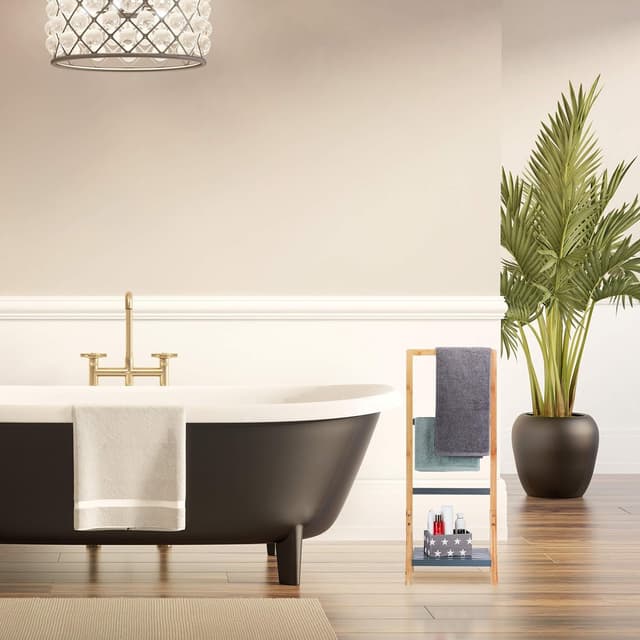 Detalle 2 de Relaxdays Portasciugamani in bambù 103x41x28 cm