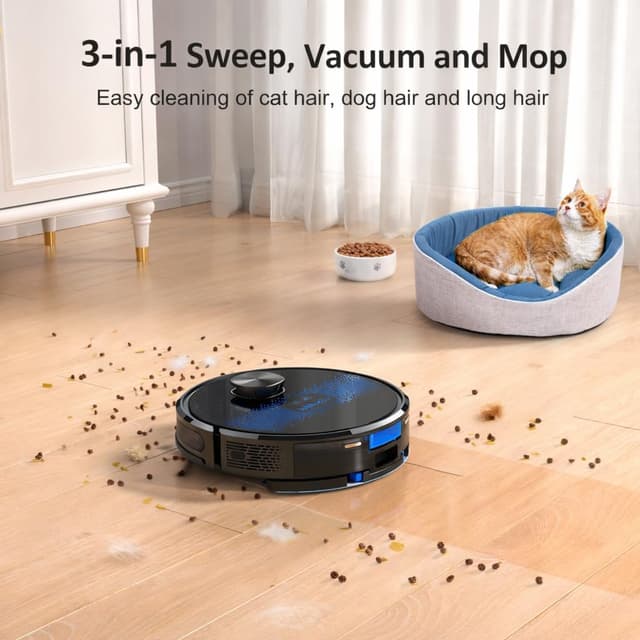Detalle de Lubluelu robot vacuum 4000Pa with mop