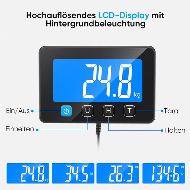 Detalle de Digitale Paketwaage 200 kg, 10 g Genauigkeit