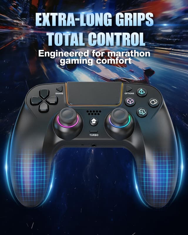 Detalle de GUOC LED Wireless Controller for PS5 with Hall Effect Joystick, Back Macro Buttons, Dual Vibration, and RGB Lighting