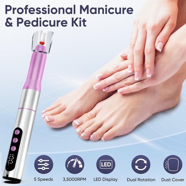 Detalle 2 de Oukzon NagelfrĂ€ser Kabellos 35000 U/Min đ