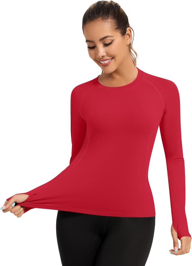 Detalle 2 de Rapbin Damen Sportshirt „T-Shirt“: Fitness-, Yoga- und Laufoberteil mit Rundhals