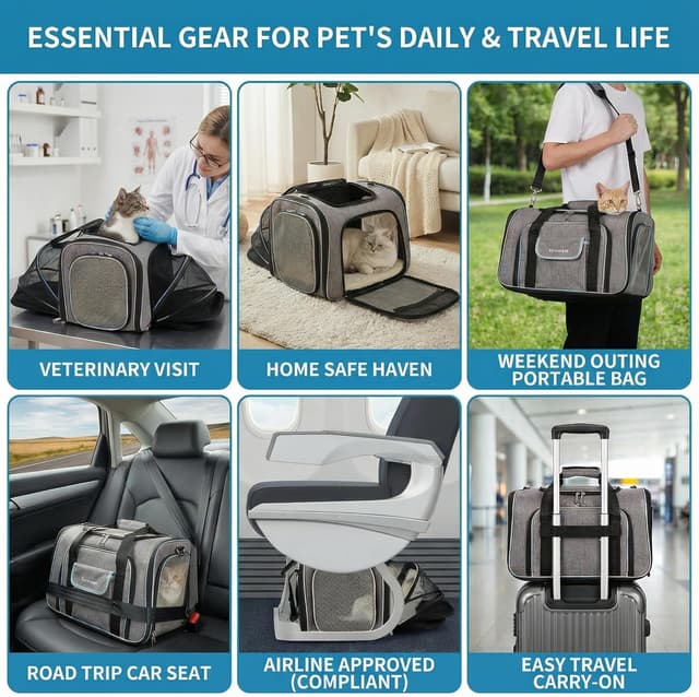 Detalle 2 de Sac de Transport Extensible 4 Côtés Chat