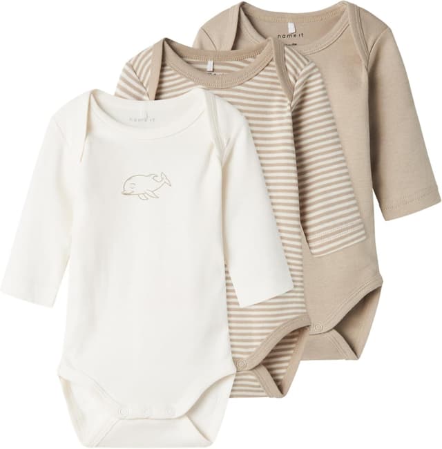 Detalle de NAME IT Nbnbody 3p Core 2 Noos body a maniche lunghe in pura cachemira (pacco da 3)