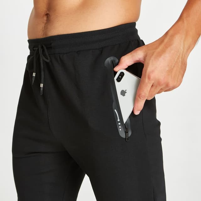 Detalle de ZOXOZ Men’s Fleece Sherpa Lined Joggers – Winter Warm Thermal Tracksuit Bottoms with Zipped Pockets