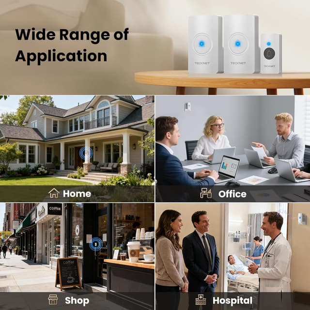 Thumbnail 5 de TECKNET Wireless Doorbell 2 Receivers