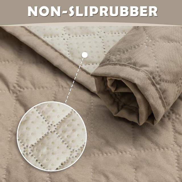 Detalle de Lydevo copridivano impermeabile 4 posti con braccioli, trapuntato antigraffio